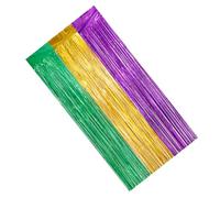 HOODANCOS Rideaux à Franges Métallisés pour Décoration de Fond de Fête Saint-Patrick 1M X 2M Matériau Pet Solide Couleur Vert Jaune Violet Décoration Suspendue Festive pour Intérieur et