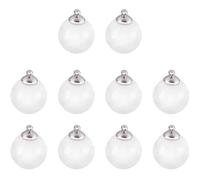 HOODANCOS Set de 10 Mini Boules en Plastique Argentées Creuses de 8 Mm Attaches pour Fabrication de Bijoux DIY Léger, pour Noël et Créations Artisanales