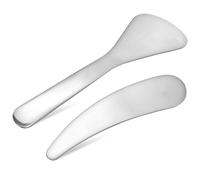 HOODANCOS Spatules Cosmétiques en Acier Inoxydable 2 Pièces Cuillères à Crème Visage pour Soin Peau Outil Professionnel pour Application Précise de Cosmétiques Réutilisables et