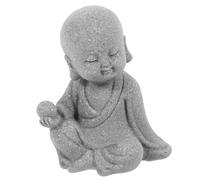 HOODANCOS Statue de Bouddha Miniature en Résine Grise pour Aquarium Décoration Paisible de Moine Ornements pour Aquarium et Maison Figurine Bouddha du Jardin Décoration sous-Marine Solide