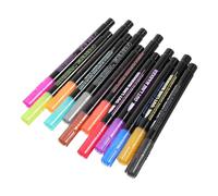 HOODANCOS Stylos à Double Ligne Argentés pour Dessin Créatif, 12pcs Marqueurs à Paillettes en Plastique, Usage Polyvalent pour Artistes de N'importe Quel Âge