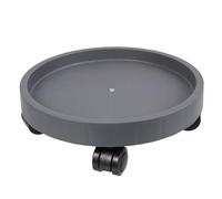 HOODANCOS Support à roulettes pour Pot de Fleurs Plateau Renforcé Gris 360, Chariot Mobile Jardin Balcon Terrasse, Résine Robuste Capacité Charge Élevée, Déplaceur Pratique pour Jardinière