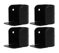 HOODANCOS Support d'embout de Tringle à penderie 4 pcs en Acier Inoxydable Noir, adapté pour Salle de Bain et Rangement, Bride Robuste, espacement des Trous 2.2 cm, Installation Murale