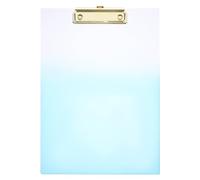 HOODANCOS Support Écriture Transparent Dégradé Bleu avec Pince Solide Planchette Rigide pour Bureau Étudiants et Enseignants