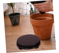 HOODANCOS Support Pot de Fleur Rotatif Bois Faux Socle Plateau Rond pour Plantes Intérieur et Décoration Table