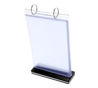 HOODANCOS Support Présentoir Menu Vertical avec Base Porte-pancartes Bureau Transparent pour Restaurant et Commerce Présentoir Publicitaire Flip Page Facile à Utiliser