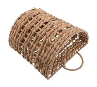 HOODANCOS Suspendu en Paille Tressée la Main, Forme Demi-cercle Beige, Rangement Polyvalent et Respirant pour Courrier et Journaux, Décor Naturel pour Entrée ou Maison
