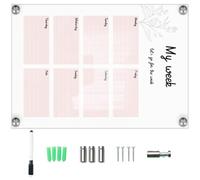 HOODANCOS Tableau Mémo Multifonction en Acrylique Transparent Stylo Effaçable, Design Simple et Élégant, pour École et Café, 1 Set Pratique pour Notes et Messages