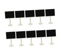 HOODANCOS Tableau Noir en Bois Petit 10 Pièces Carré avec Base en Attelle Étiquette de Décoration de Fête Panneau de Message pour Mariage Bureau École