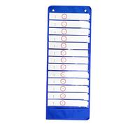 HOODANCOS Tableau Poche Agenda Réutilisable avec Cartes Effaçables pour Organisation Scolaire et Classe Compartiments Oxford Bleu