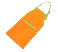 HOODANCOS Tablier pour Enfants Cou Amusant Enfant en Bas âge Tenue Cuire Cuisiner Poche Artiste créativité Costume Peinture Fille Cuisson Ajustable Temps Polyester Orange