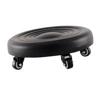 HOODANCOS Tabouret Roulant Noir roulettes en PU et Acier Inoxydable, Marchepied Sécurisé sans Bavures, pour Bureau ou Chambre, Compact et Mobile