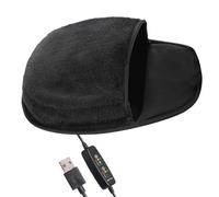 HOODANCOS Tapis de Souris Chauffant et Réchauffe-Mains USB 3 Niveaux de Réglage, Tapis en Peluche Chaude en PVC, Lisse Maintien Précis Souris pour Bureau et Maison