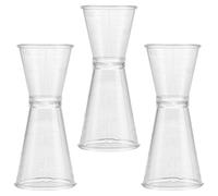 HOODANCOS Tasse à mesurer pour barres 3pcs plastique double jigger léger transparent pour usage familial et bars Réutilisable