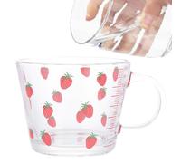 HOODANCOS Tasse Verre Transparent Déjeuner avec Graduation Gobelet Stable pour Lait Jus et Boissons Froides Design Simple et Pratique pour Café et Yaourt Réutilisable