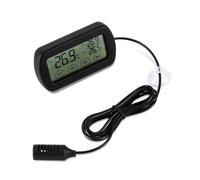 HOODANCOS Thermomètre Hygromètre Digital pour Œufs et Animaux Amphibiens avec Alarme et Capteur à Large Écran LCD Clair Fixation Ventouse Corps Abs Écologique