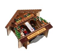 HOODANCOS Thermomètre Mural et Hygromètre Vintage Bois Station Météo Visuelle avec Baromètre Indicateur de Température Intérieure et Extérieure Mesure Précise de Humidité pour Maison et