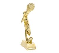 HOODANCOS Trophée Microphone Doré Résine Trophée Chant Garçon Fille avec Note Musicale Décorative Récompense Motivationnelle pour Concours Karaoke Garçons et Filles Cadeau Bureau