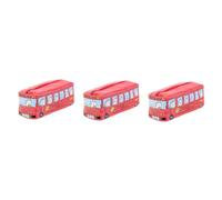 HOODANCOS Trousse À Crayons Créative À Fermeture Éclair pour Garçons Et Filles 3 Pièces Capacité Motif Bus Scolaire Fournitures De Bureau