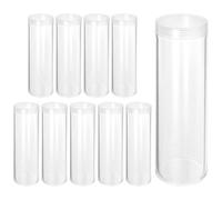 HOODANCOS Tubes en Plastique Facile à Afficher et Protéger Lot de 10 Collection de Monnaie pour Pièces de Monnaie Couvercle