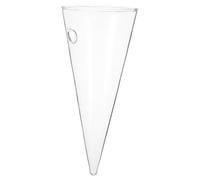 HOODANCOS Vase Mural Suspendu en Verre Transparent Forme Cône Grand Format Jardinière Murale Décorative pour Fleurs Fraîches Décoration Murale Chambre Cuisine