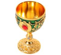 HOODANCOS Verre à Liqueur Rétro en Métal 30 Ml Petit Verre à Vin Ménager Vintage pour Maison et Bureau Design Européen Dorado Vert