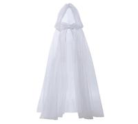Hooded Cape - Elegant Sheer Long Tulle Design | Black Cloak With Hood For Halloween Vampire Goth Wedding Renaissance Bonfire Party | Women's Costume Outfits Authentic Halloween Bridal Renaissance
