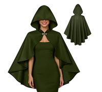 Hooded Cape - Soft Breathable Festival Cloak, Short Medieval Costume Cosplay Cape, Lightweight Polyester Hooded Cloak Accessory Case, Comfortable Stage Masquerade Outfit | for Girls Women Teens Party