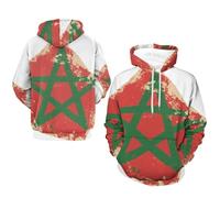 Hoodie Adulte Unisexe Maroc Drapeau National Pull À Capuche Tenue De Travail Sweat À Capuche Haut Unisexe Style Classique du Royaume Uni