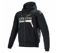 Hoodie Armuré Compatible Tech Air Alpinestars Chrome (Noir/JAUNE)