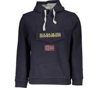 Hoodie bleu tendance pour hommes avec détails contrastés et broderie, taille : S Couleur : Blu