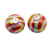 HOODIE CHARMS - Série Candy Swirl - Perles de Personnalisation pour Cordon de Sweat à Capuche - Motif Spirale Brillante - Accessoire Unisexe pour Mode Fun, Streetwear et Custom Créatif (Orange)