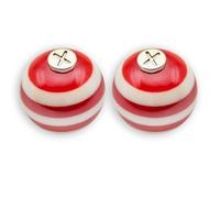 HOODIE CHARMS - Série STRIPES - Perles de Personnalisation pour Cordon de Sweat à Capuche - Design Rayé & Pop - Accessoire Unisexe pour Hoodie, Streetwear et Mode Fun (RED)