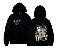 Hoodie Coraline Fun Print Pattern Sweatshirt, Fashion Casual Pullover Vintage Classic Horror Sweater Men's and Women's Gothic Sportswear Role Playing Top Long Sleeve Trendy Streetwear-black||XS