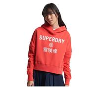 Hoodie crop sportif - SUPERDRY - Sport Crop Box - Hyper fire coral - Rouge - Manches longues L