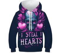 Hoodie Enfant Crâne - Impression 3D Spectaculaire, Sweatshirt pour Enfants, Idéal pour Garçons Et Filles, Style Moderne