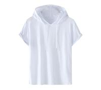 Hoodie femme à manches courtes uni - Sweat à capuche tendance avec capuche - Sweat-shirt décontracté à capuche - Sweat à capuche grande taille - Haut décontracté - Haut en coton confortable - Blouse