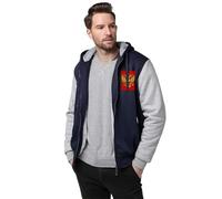 Hoodie Homme à Fermeture Éclair - Fédération de Russie Sweat à Capuche Épais et Chaud, Doublé en Polaire, Tissu Polyester Résistant, pour Hiver et Extérieur,Gris Clair,XL