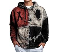 Hoodie Homme à Motif Imprimé Smiley d'Halloween Sweat a Capuche Oversize Automne Hiver Chaud Deguisement Halloween Homme Horreur Déguisement Costume Qui Fait Peur Pulls, Gilets et Sweats Sweatshirts