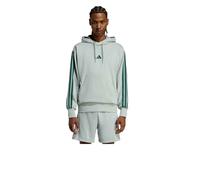 Hoodie HOMME Adidas Essentials 3-Stripes French Terry Gris Vert Coton brossé
