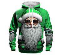 Hoodie Homme Oversize Pull Moche De Noel Grande Taille - Pull Chaud Impression 3D Amusant Funky DéContracté à Manches Longues avec Cordon De Serrage pour Voyages Camping