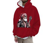 Hoodie Homme Oversize Sweat Shirt Manches Longues - Pull Chaud Imprimé 3D PèRe NoëL Amusant DéContracté Et Confortable Tendances De La Mode De Rue Basique