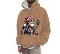 Hoodie Homme Oversize Sweat Shirt Manches Longues - Pull Chaud Imprimé 3D PèRe NoëL Amusant DéContracté Et Confortable Tendances De La Mode De Rue Basique
