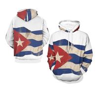 Hoodie Homme Pull Classique À Capuche Cuba Drapeau National Haut Poignets Côtelés Sweat À Manches Longues Pull Over Hoody Haut Style Classique du Royaume-Uni