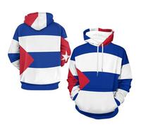 Hoodie Homme Pull Classique À Capuche Cuba Drapeau National Haut Poignets Côtelés Sweat À Manches Longues Pull Over Hoody Haut Style Classique du Royaume-Uni
