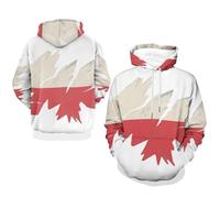 Hoodie Homme Pull Classique À Capuche Pologne Drapeau National Haut Poignets Côtelés Sweat À Manches Longues Pull Over Hoody Haut Style Classique du Royaume-Uni