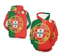 Hoodie Homme Pull Classique À Capuche Portugal Drapeau National Haut Poignets Côtelés Sweat À Manches Longues Pull Over Hoody Haut Style Classique du Royaume-Uni
