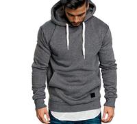 Hoodie Homme Sport Sweats à Capuche Classique DéContracté Sweat Noir, Essentials Hoodie, Col Rond Sweat-Shirt Manche Longue Confortable Simple Couleur Unie Port Quotidien VêTements S-2xl