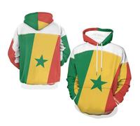 Hoodie Oversize Hoodies Pullover Sweat À Sénégal Drapeau National Manches Longues Automne Hiver Polyester avec Poches Mens Hoodie