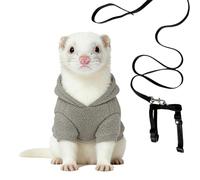 Hoodie pour Furet | Pull-Over à Capuche Ajustable et Confortable | Ensemble Harnais Gilet Laisse pour Animal | pour Promenade en Extérieur Hamster Chinchilla Chiot Lapin Petits Animaux